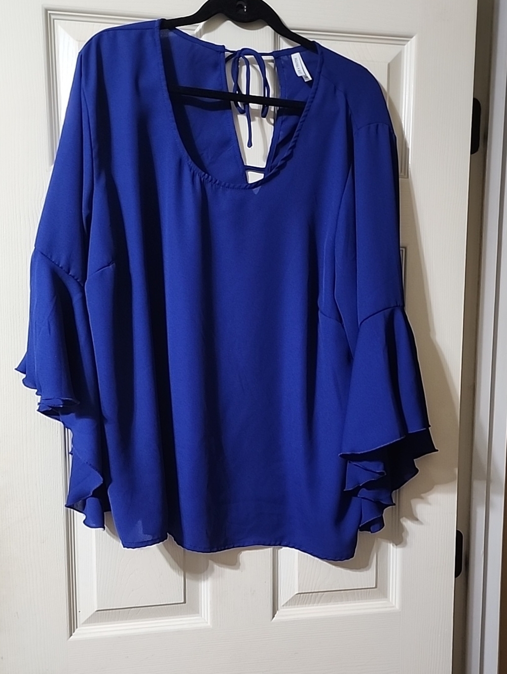 Live 4 Truth Cobalt Blue Ruffle Sleeve Blouse